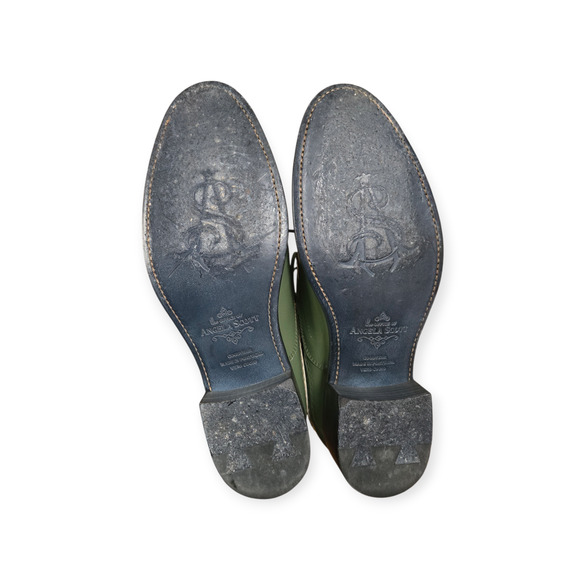 The Office of Angela Scott Ms. Neale Leather Oxfords In Sage Size EU 39.5 US 9.5 - Picture 7 of 10